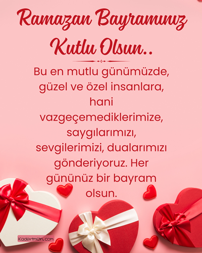 Ramazan Bayramı kutlu olsun yazılı bayram tebrik görseli