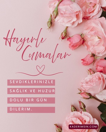 Gül detaylı hayırlı Cumalar mesajı görseli