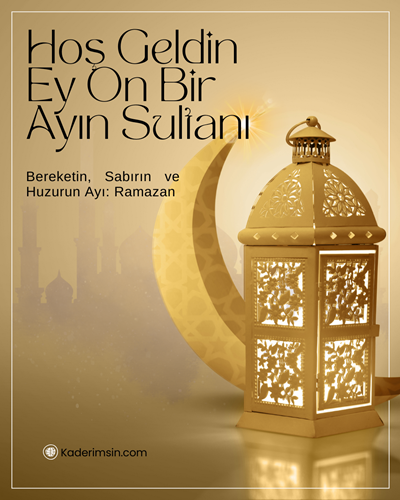 Ramazan tebrik görseli, cami kubbeleri ve ışık süsleriyle gece manzarası