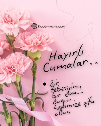 Zarif çiçek temalı hayırlı Cumalar resmi
