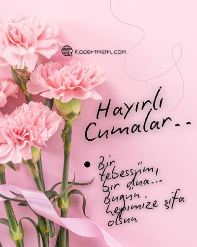 Zarif çiçek temalı hayırlı Cumalar resmi