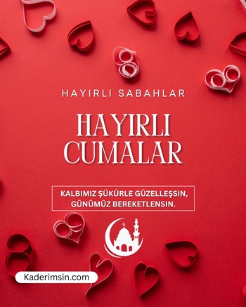 Kalpli tasarımlı hayırlı sabahlar ve Cuma mesajı