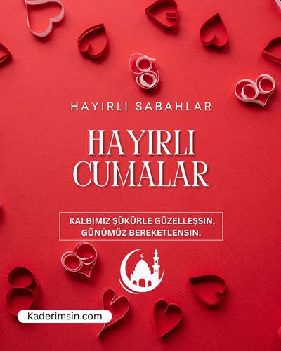 Kalpli tasarımlı hayırlı sabahlar ve Cuma mesajı