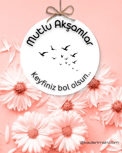 Pembe çiçekli mutlu akşamlar görseli