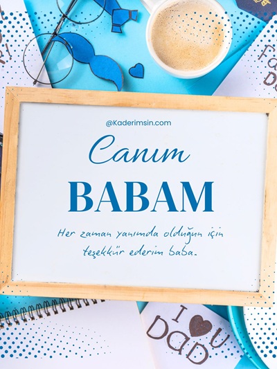 Babalar Günü kutlama kartı üzerinde duygusal mesaj ve şık tasarım