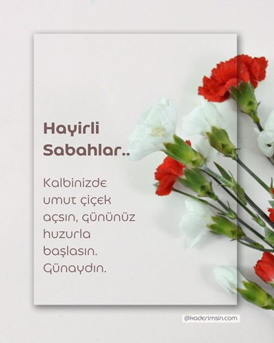 çiçekli mutlu sabahlar mesajı