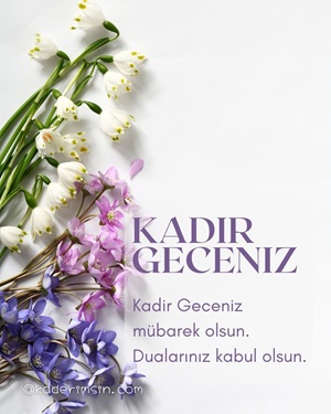 Çiçekli Kadir Gecesi kartı