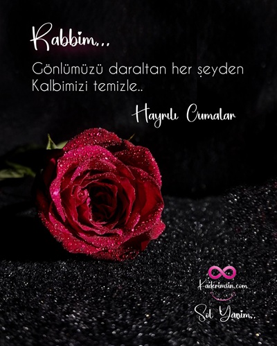 Pembe tonlarda çiçekli arka planla hazırlanmış cuma görseli