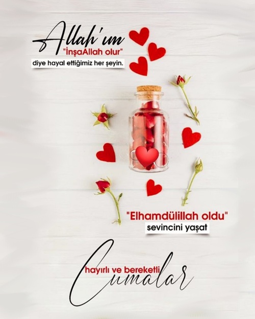 Klasik İslami motiflerle süslenmiş geleneksel cuma kartı