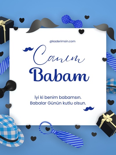 Babaya özel tasarlanmış Babalar Günü tebrik kartı görseli