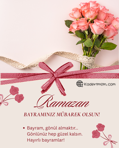 Ramazan Bayramı kutlaması, şeker ve lokum detaylı tebrik görseli