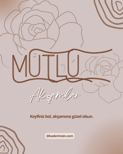 Pastel çiçekli çerçeve içinde mutlu akşamlar görseli