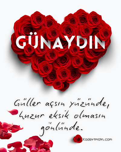 Güller, güneş ve kahve ile hazırlanmış Günaydın kutlama görseli