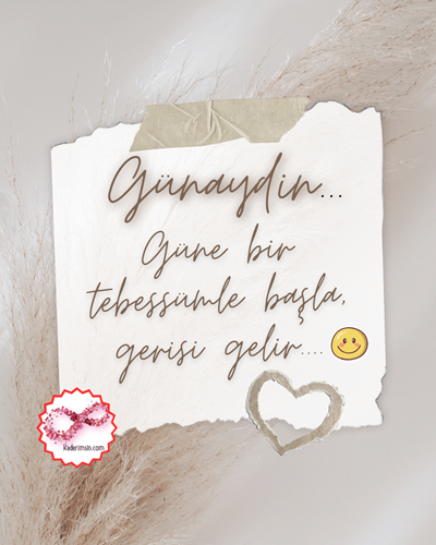 Müzik notaları ve papatyalarla Günaydın mesajı görseli