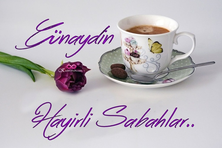 Pembe tonlarda, tatlı bir sabah dileği içeren kart tasarımı