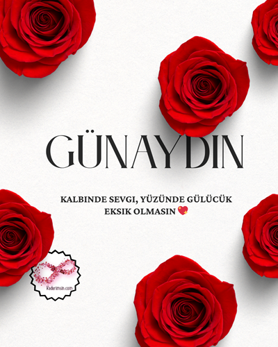 Papatya ve müzik notaları, neşeli Günaydın mesajı tasarımı