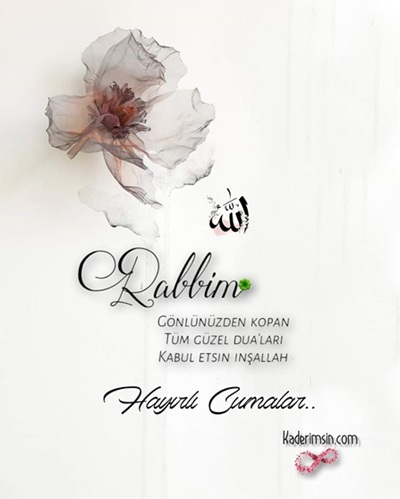 Zarif tipografiyle yazılmış “Mübarek Cumalar” yazılı resimler