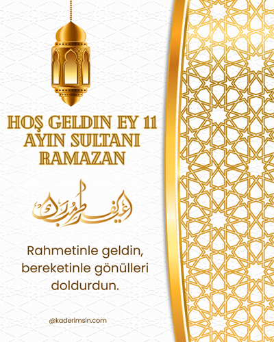 Hoş geldin Ramazan, paylaşma ve bereket mesajı veren tebrik görseli