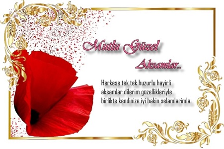 Sevgiliye özel romantik iyi akşam kartı