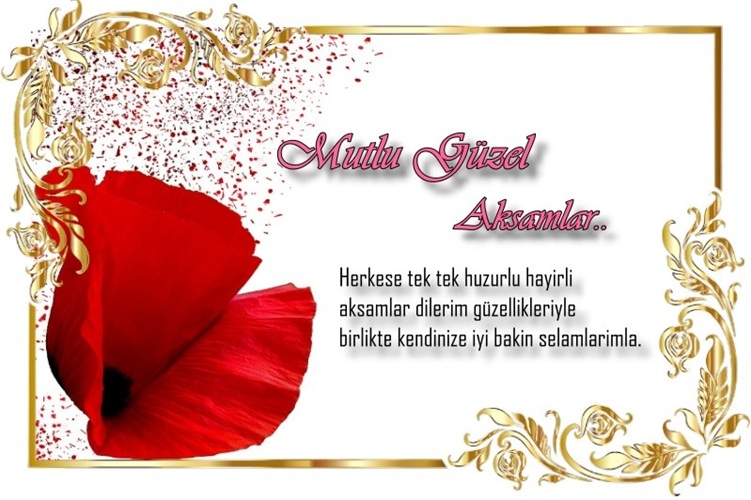 Sevgiliye özel romantik iyi akşam kartı