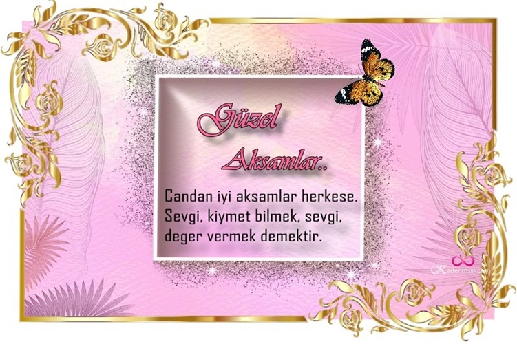 Mavi tonlarda sade ve zarif iyi akşam kartı