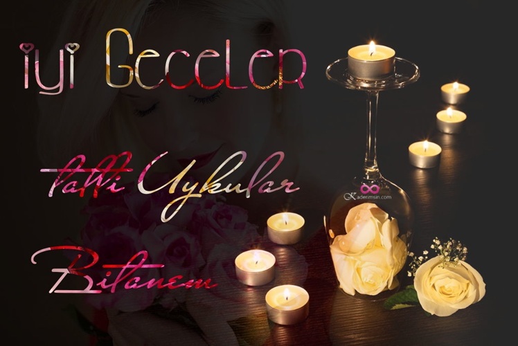 Hoş sözlerle süslenmiş klasik tarzda iyi akşamlar kartı