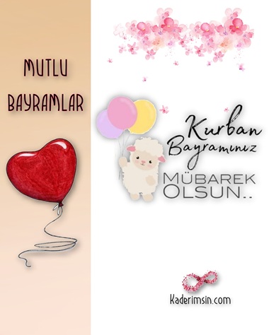 Bej arka planlı Kurban Bayramı kutlama mesajı içeren minimal tasarımlı görsel